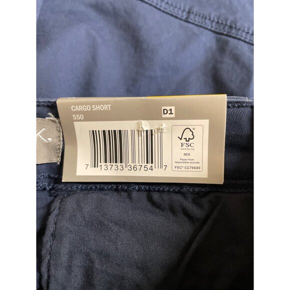 Falls Creek Mens Size 30 Navy Blue Canvas Cargo Shorts Stretch - Picture 6 of 8